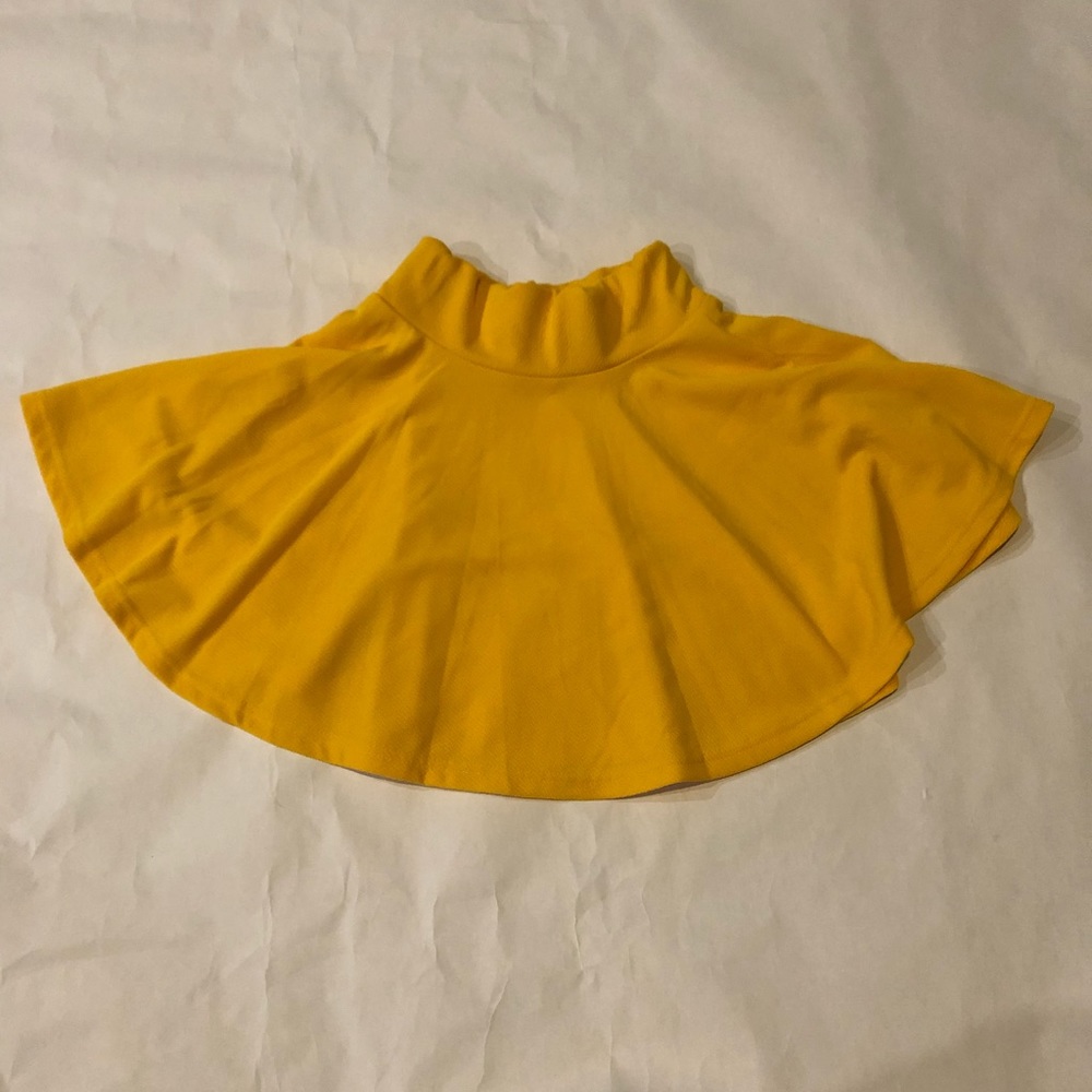 Yellow Plain Mini A line Skirt size XS Disney-bound Belle